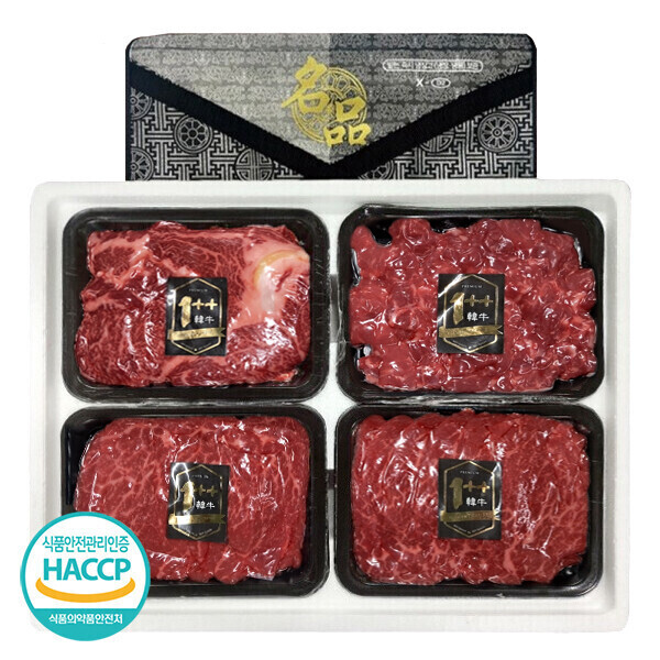 해맑은상상 밀양팜,프리미엄 한우 선물세트 4호 1.2kg(등심300g+국거리300g+불고기600g, 1++등급),{밀양물산 주식회사}