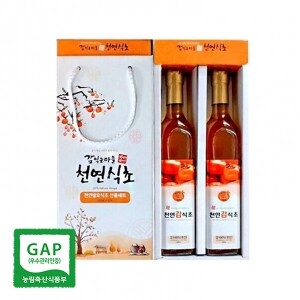 ★설선물예약판매41번★천연 발효 감 식초 선물세트 자연침전 500ml 2개/9월 2일부터 순차출고