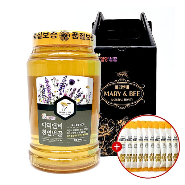 해맑은상상 밀양팜,마리앤비 야생화 꿀 2.4kg+꿀스틱10개 증정,{밀양물산 주식회사}